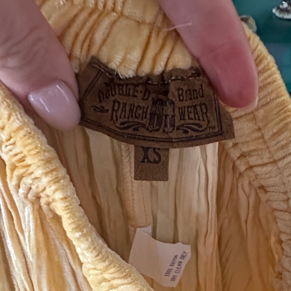 Vintage Double D Ranch Sunny Yellow A-Line Flounced Skirt In Euc View 2